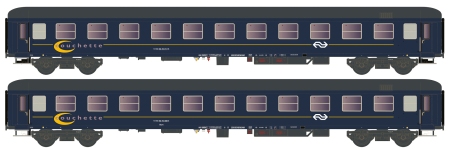 Hobbytrain H22214 - N - 2-tlg. Set Liegewagen Couchette, NS, Ep. V